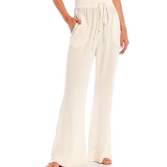 Free People Cozy Cool Lounge Wide Leg Pants Ivory - Picture 7 of 14